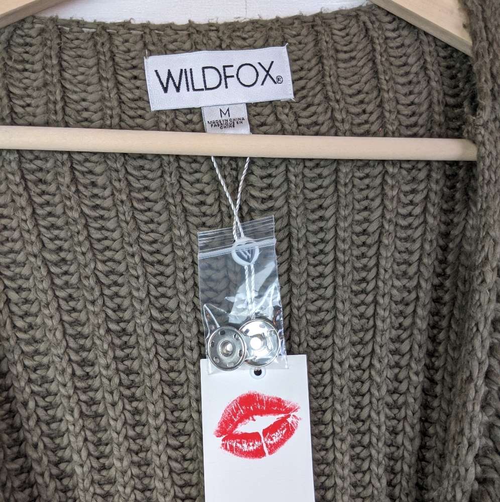 NWT Wildfox Citadel Wrap Green Sweater - Picture 6 of 8
